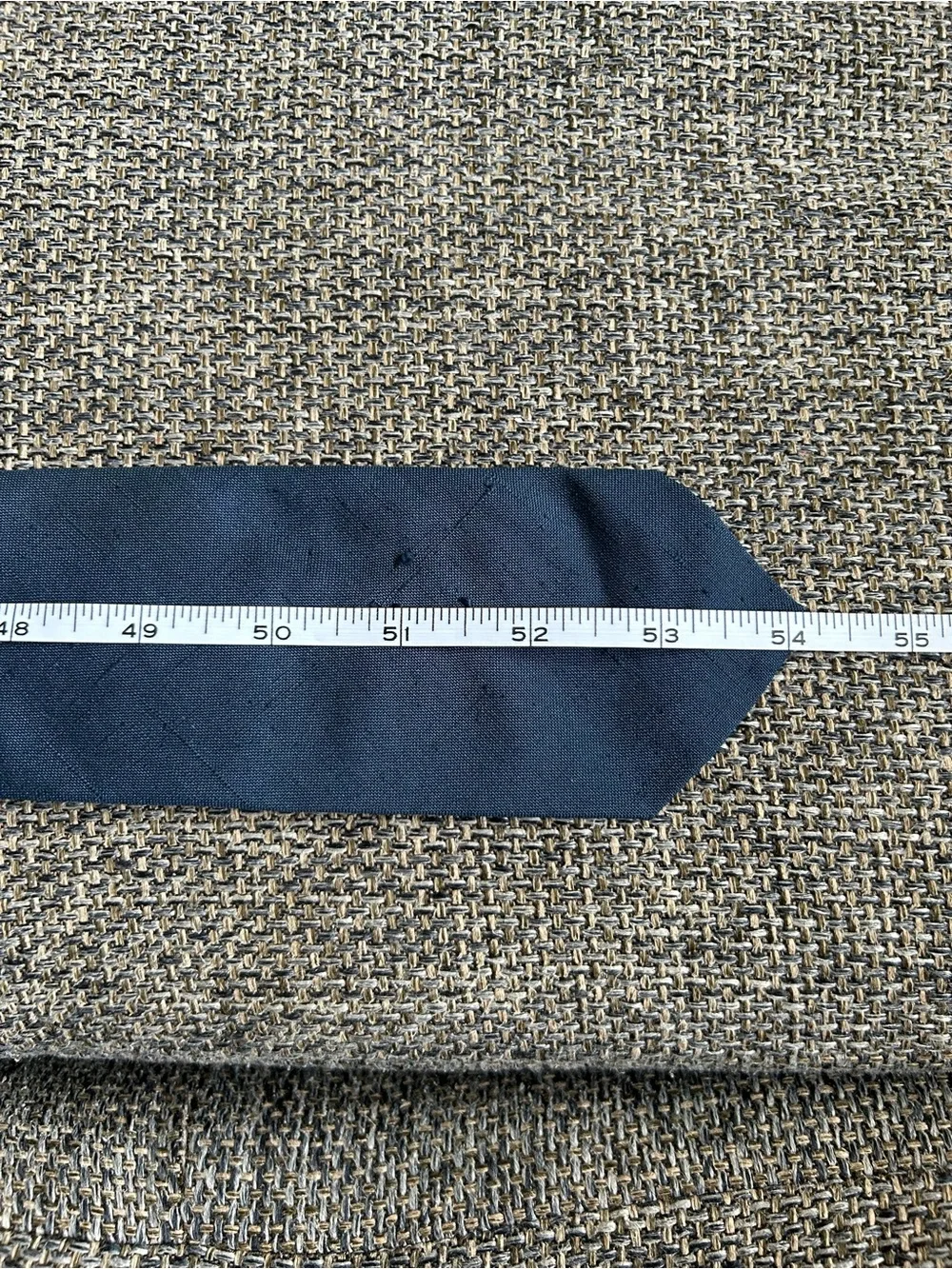 Vintage 80s Yves Saint Laurent 100% Silk Necktie Embroidered Logo Blue